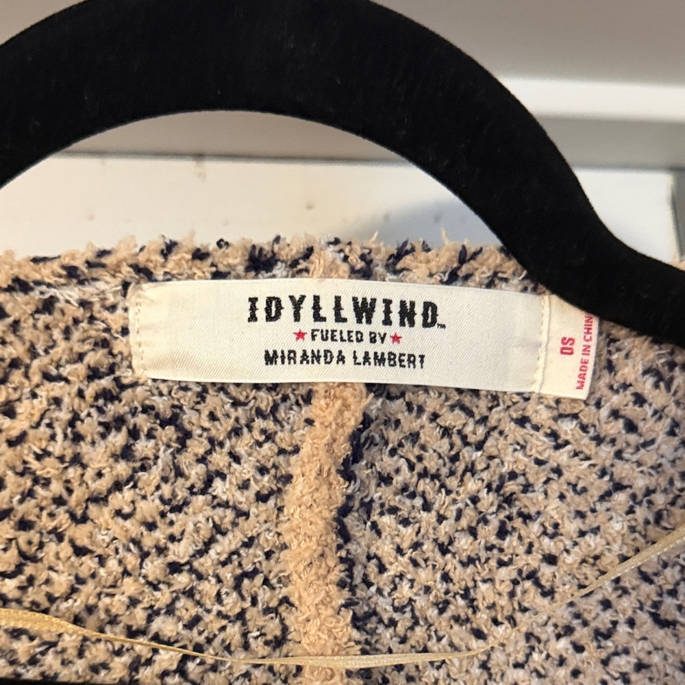 Cozy Aztec Fringe Poncho Sweater - Beige - Picture 2 of 5